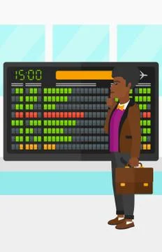 Man looking at schedule board Stock-Illustration