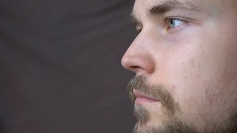 A man looking straight profile Stock-Footage 124094630