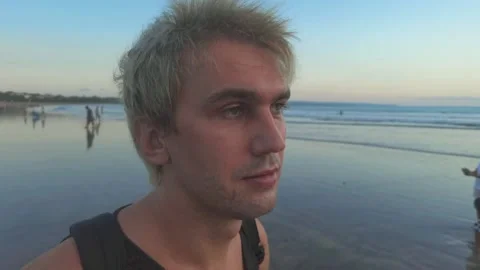 Man looking on sunset and dream Stock Footage 153732742