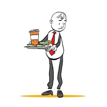 Man looking for a table in restaurant. Vector stock. Stock Illustration