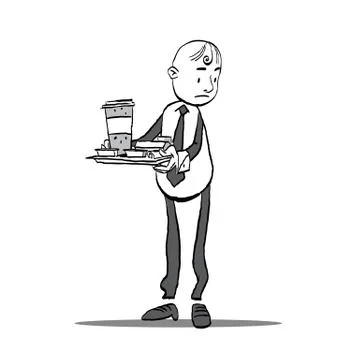 Man looking for a table in restaurant. Vector stock. Stock Illustration
