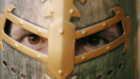 Man looking through and lifting a visor Video stock 130264694