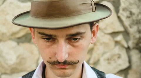 Man looking through a monocle Stock-Footage 55116137