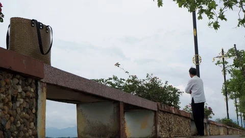 A man looking in to the view in 4K Video stock 109082658