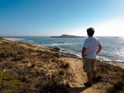 Man looking at the view Stock Photos
