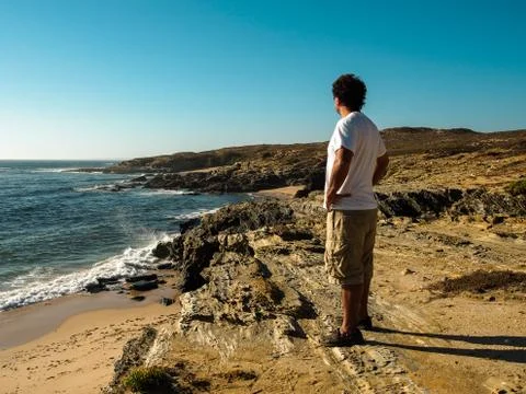 Man looking at the view Stock Photos