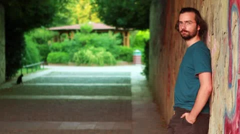 Man looks camera Stock Footage 10588909