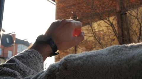 The man looks at the clock Stock Footage 106748958