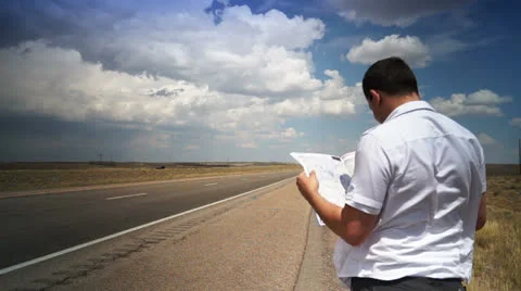 Man looks for direction Stock Footage 26598028