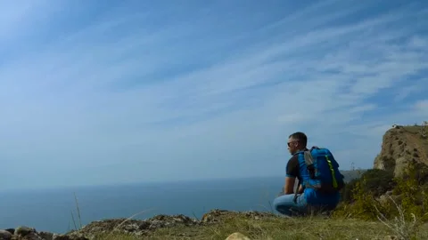 Man looks into the distance Stock Footage 100701651