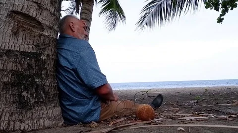 A man looks at the ocean. Video stock 122271841