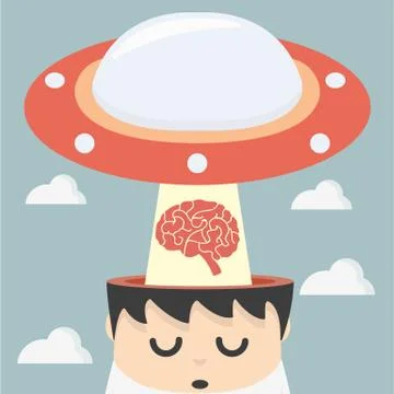 Man lose idea Stock Illustration