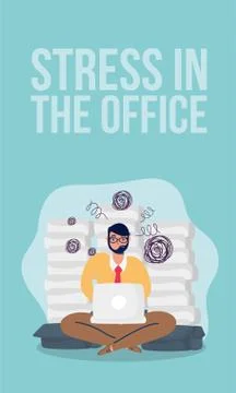 Man with lotus position using laptop Stock Illustration