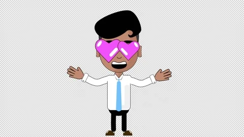 Man In Love Animation Character Loop Alp... | Stock Video | Pond5