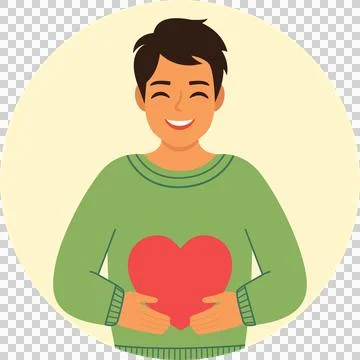 A man in love, flat illustration Stock-Illustration
