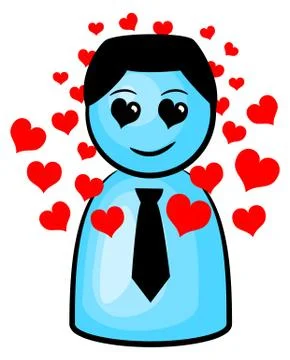 Man in love Stock Illustration