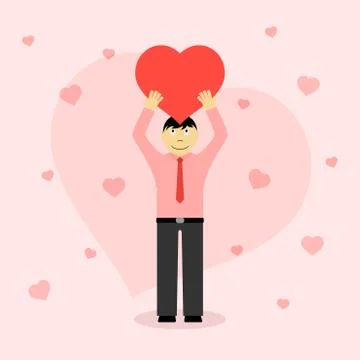 Man in love Stock Illustration