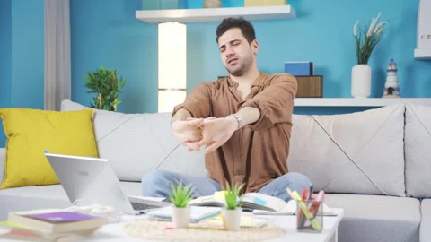 Man with low back pain and body weakness. Stock Footage 236301719