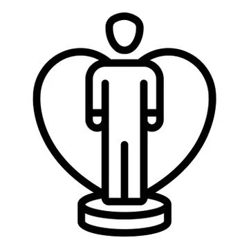 Man loyalty program icon, outline style Stock Illustration