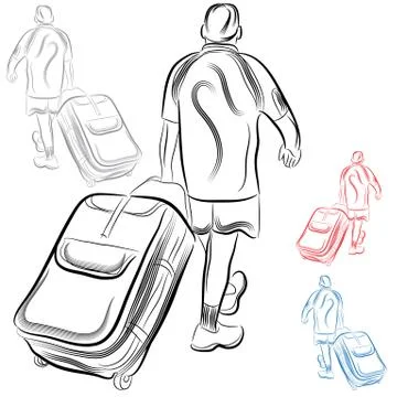 Man with luggage Stock Illustration