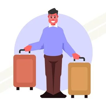 Man-with-luggage Stock Illustration