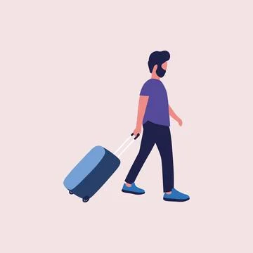 Man with luggage Stock Illustration