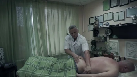 Man lumbar massage Stock Footage 87825538