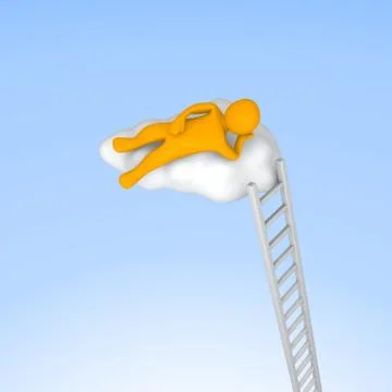 Man lying on cloud Stockillustratie