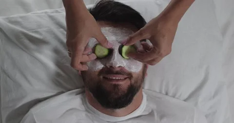 Man lying on a couch in the beautician's office Stock-Footage 166728282