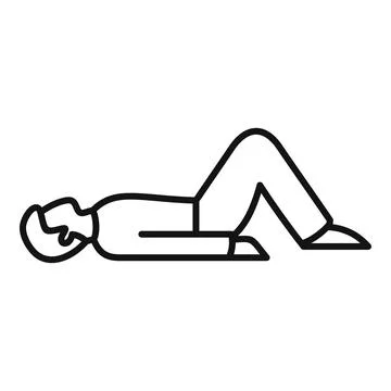 Man lying down on floor, relaxing or taking a break Stock Illustration