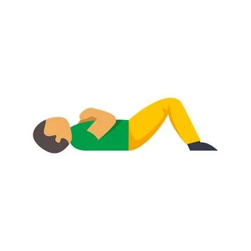 Man lying down resting abdominal muscles workout Stock Illustration