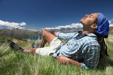 Man Lying In Field Stock Photos