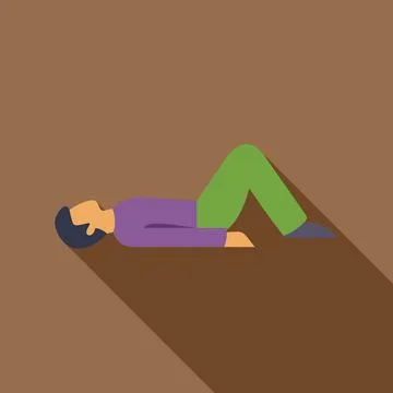 Man lying on floor doing core exercise with bent knees 스톡 일러스트