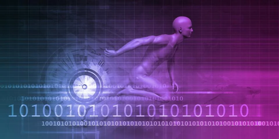 Man Machine Equilibrium Stock Illustration