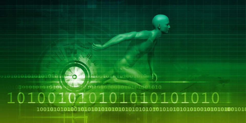 Man Machine Equilibrium Stock Illustration
