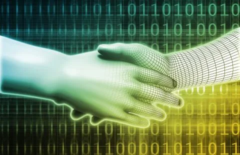 Man Machine Integration 스톡 일러스트