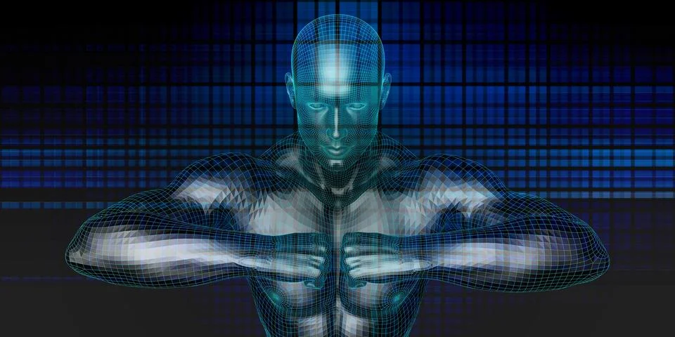 Man Machine Integration Illustrazione stock