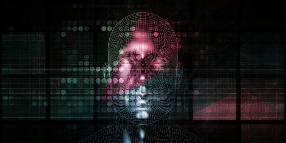 Man Machine Integration 库存照片