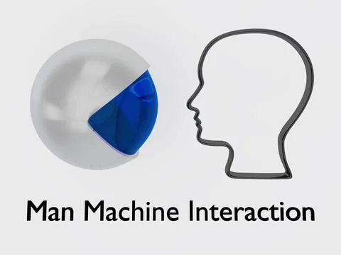 Man Machine Interaction concept Stock Illustration