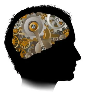 Man Machine Workings Gears Cogs Brain イラスト素材