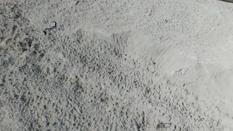 Man Made Salt Mountain Weathered Surface Aerial Stockbeeldmateriaal 342860427