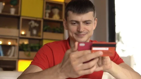 Man made successful payment Stock Footage 88797575