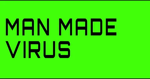 Man made virus text green screen, masked glitched effect. Stock Footage 132622756