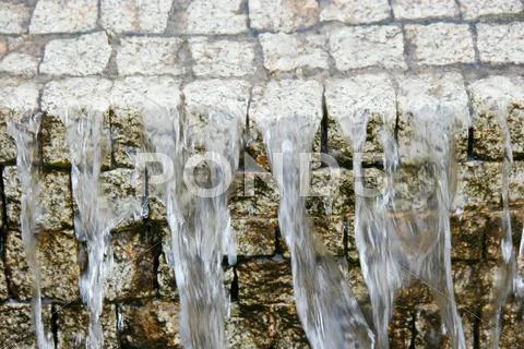 Man-made Waterfall of Ancient City Fountain Stock Photos