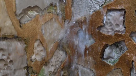 Man made waterfall close Stock Footage 90755558