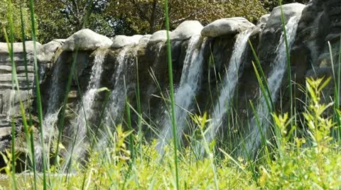 Man Made Waterfall in Park Stock-Footage 11886366