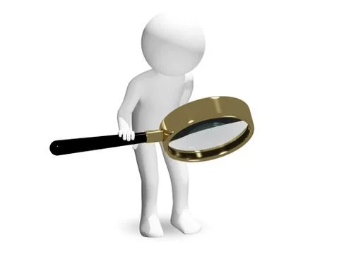 Man with a magnifier Stock Illustration