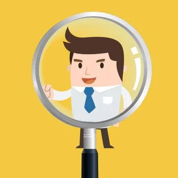 Man magnify Stock Illustration