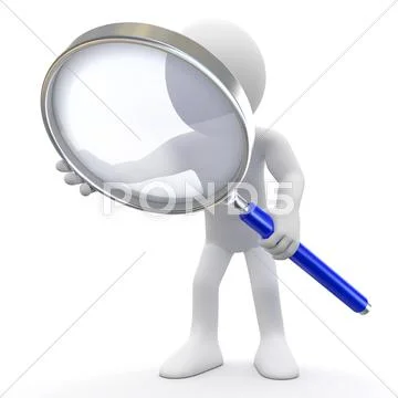 Man with magnifying glass Stock Illustration