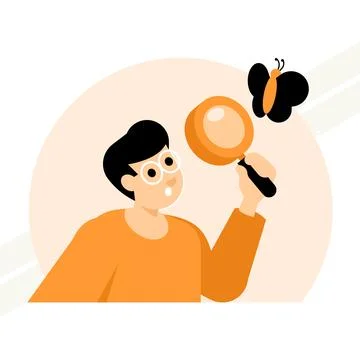 Man-with-magnifying-glass Stock Illustration